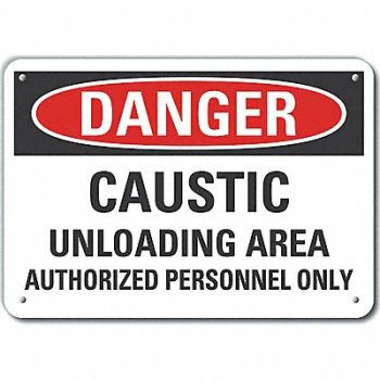 LYLE Alum Caustic Danger Sign 7x10in Alum, 64NV98