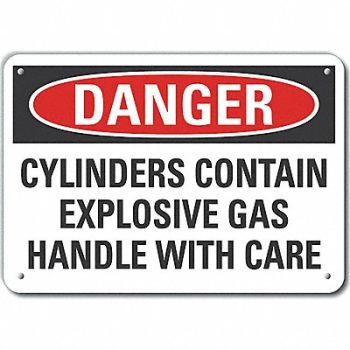 LYLE Rflct Cyl Handling Danger Sign 10x14in, 64NW30