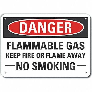 LYLE Rflctv Flammable Gas Danger Sign 10x14in, 64NW66