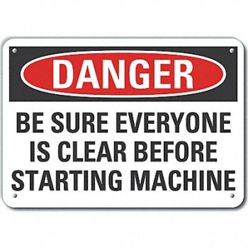 LYLE Rflct Stay Clear Dangr Sign 10x14in Alum, 64NW90