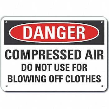 LYLE Rflct Compressed Air Danger Sign 10x14in, 64NX03