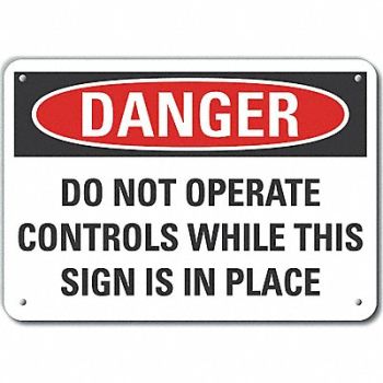 LYLE Rflct Mach Operation Danger Sign 10x14in, 64NY24