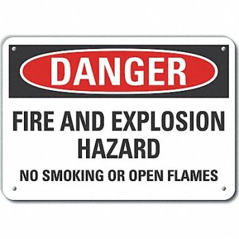 LYLE Rflct No Smoking Dangr Sign 10x14in Alum, 64NY48