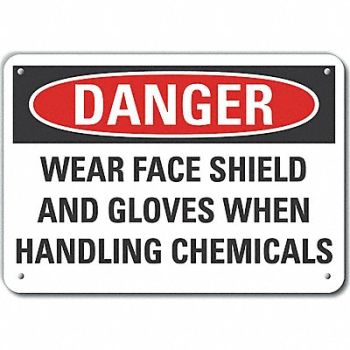 LYLE Rflct Eye Hand Danger Sign 10x14in Alum, 64NY60