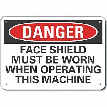 LYLE Rflct Face Mask Danger Sign 7x10in Alum, 64NY83