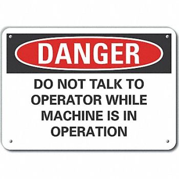 LYLE Rflct Mach Operation Danger Sign 10x14in, 64NZ09