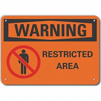 LYLE Rflct Restricted Area Warn Sign 10x14in, 64PN81