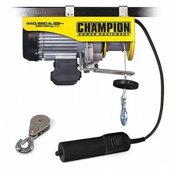 CHAMPION POWER EQUIPMENT Hoist Electric 440/880 lb 1.1 HP 120V, 64VC61