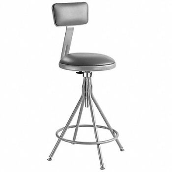 NATIONAL PUBLIC SEATING Round Stool Welded Tube Leg Gray 39 H, 9CU75