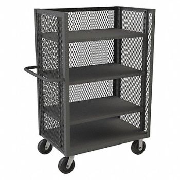 GRAINGER APPROVED Stock Cart With 3-Sides 30 in L Gray, 5LVU3