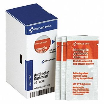 FIRST AID ONLY SmartCompliance Antibiotic Ointment PK20, 65DG43