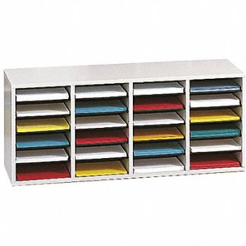 SAFCO Literature Org Wood Adjustable 24 Grey, 65KT50