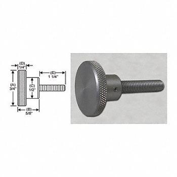 S W MANUFACTURING Knrl Knob Stud 1/4-28 3/4 Dia 1.25 Std, 65LF58
