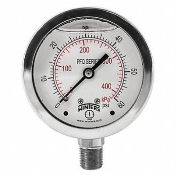 WINTERS Qual. Ss/Ss Gauge 2.5 1/4 Lm 60 psi/Kpa, 65MG14
