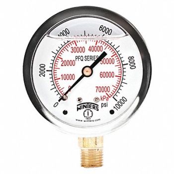 WINTERS Qual Ss/Br Gauge 2.5 1/4Lm 10000Psi/Kpa, 65MG73
