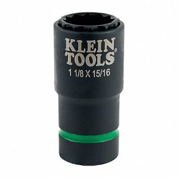 KLEIN TOOLS 2-in-1 Socket 1-1/8 x 15/16-Inch, 807K32
