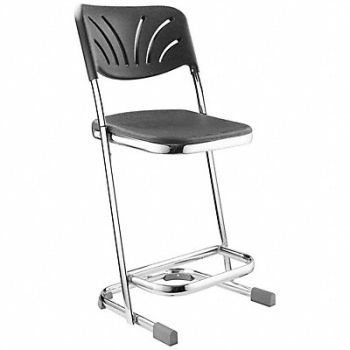 NATIONAL PUBLIC SEATING Square Stool Sled-Base Legs Chrome 35 H, 6XKA0