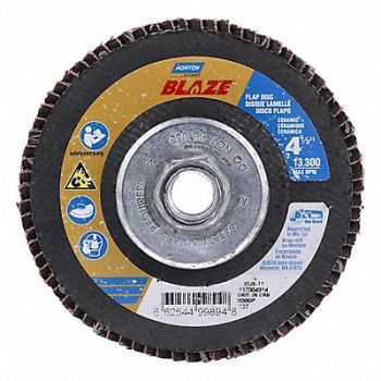 NORTON Flap Disc Ceramic Type 27 4 1/2 dia, 804HU8
