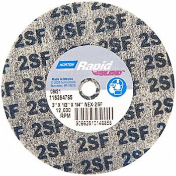 NORTON Bond Non Woven Wheel 3 dia 12 000 RPM, 804KG1