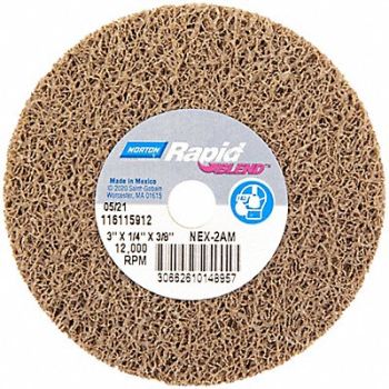 NORTON Bond Non Woven Wheel 3 dia 12 000 RPM, 804KG5