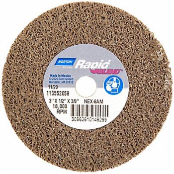 NORTON Bond Non Woven Wheel 3 dia 18 000 RPM, 804KH3