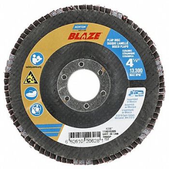 NORTON Flap Disc Ceramic Type 27 4 1/2 dia, 804HU9