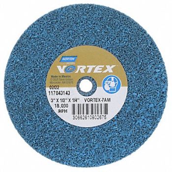 NORTON Bond Non Woven Wheel 3 dia 18 100 RPM, 804KH5