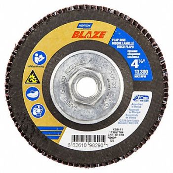 NORTON Flap Disc Ceramic Type 27 4 1/2 dia, 804HV4