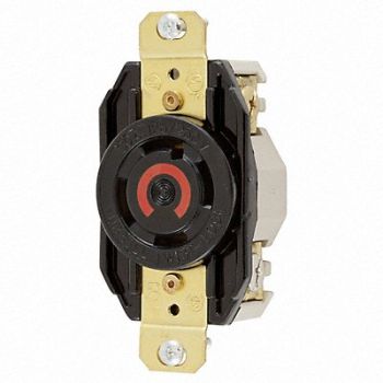 HUBBELL Locking Receptacle Industrial 30 Black, 6A655