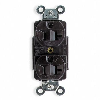 HUBBELL Receptacle Duplex 20A 5-20R 125V Brown, 6A668