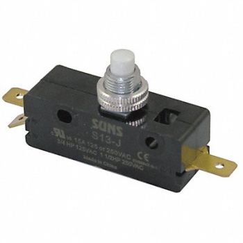 GRAINGER APPROVED Snap Switch 15A SPDT Panel Mount Plunger, 6A887