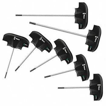 WERA Torx Key Set T Shape 4 in to 8 in, 56HN54