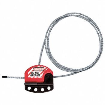 MASTER LOCK Adjstble Cble Lckout 15 ft L 4 Lcks Max, 6ADF5