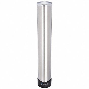 GRAINGER APPROVED Cup Dispenser 24 3/4in H Silver, 6ADL7