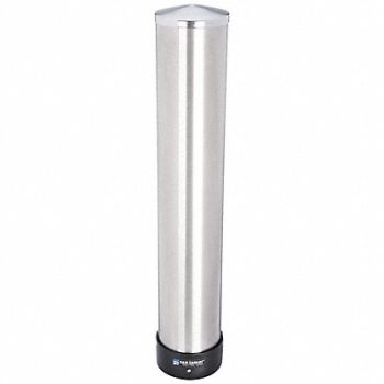 GRAINGER APPROVED Cup Dispenser 24 3/4 in H Silver, 6ADN2