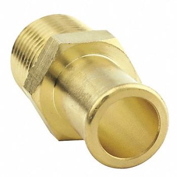 GRAINGER APPROVED Beaded Fitting Brass 1/2 NPTx5/8 Barb, 6AFJ3