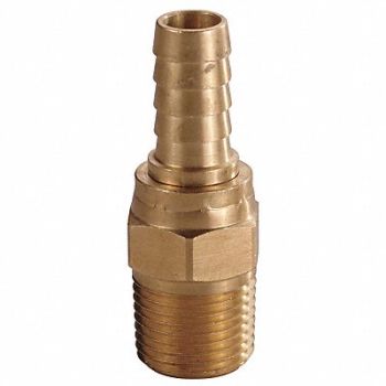 GRAINGER APPROVED Barbed Hose Fitting Hose ID 1/2 NPT, 6AFP9
