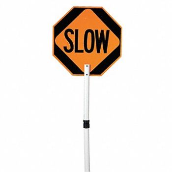 GRAINGER APPROVED Paddle Sign Stop/Slow ABS Plastic, 6AFT7
