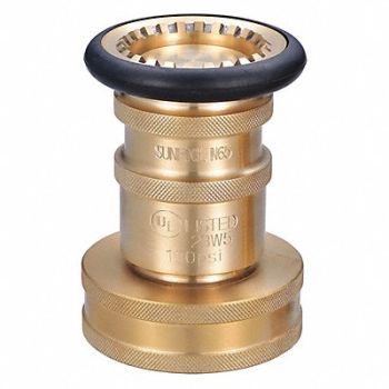 GRAINGER APPROVED Fire Hose Nozzle Twist Brass, 6AKC3