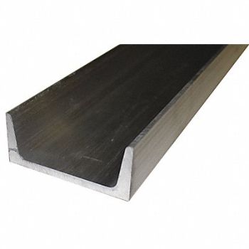 GRAINGER APPROVED U-Channel Aluminum 8 ft Overall L, 6ALX9