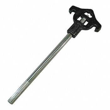 MOON AMERICAN Adj. Hydrant Wrench 18 L Steel, 6ANU9