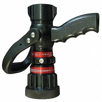 MOON AMERICAN Fire Hose Nozzle Ball Shutoff Aluminum, 6APT5