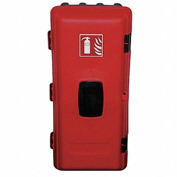 JONESCO Fire Ext Cabinet Black Red Polyethylene, 6ATL6