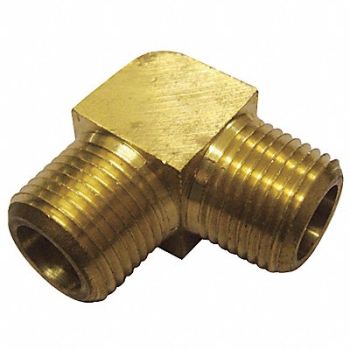 GRAINGER APPROVED 90 Elbow Brass 3/8 in Pipe Size MNPT, 6AYT4