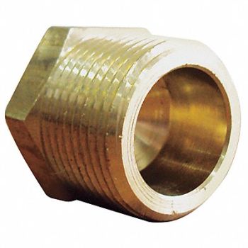 GRAINGER APPROVED Hex Head Plug Brass 3/4 in MNPT 5 PK, 6AZA9