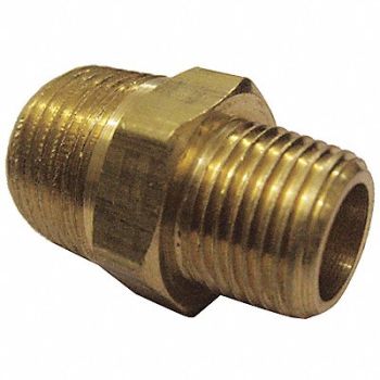 GRAINGER APPROVED Hex Reducing Nipple Brass 3/4 x 1/2 in, 6AZF5