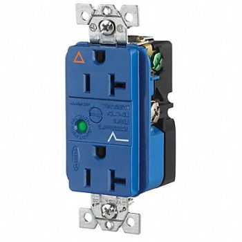 HUBBELL Receptacle Blue 20 A 2P3W Back Side 1PK, 6C135