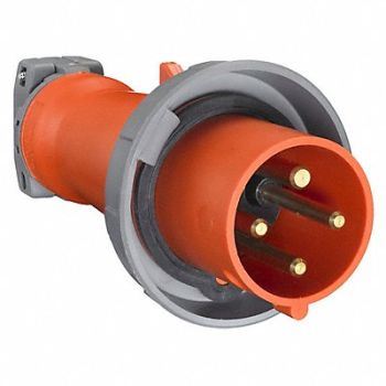 HUBBELL IEC Pin and Sleeve Plug 20 A Orange 3Pl, 6C152