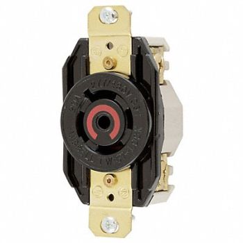 HUBBELL Lck Recept 20 A Black Nylon L22-20R 1Gng, 6C153