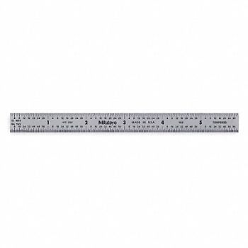 MITUTOYO Steel Rule Flexible 12In 32/64/50/100ths, 6C296